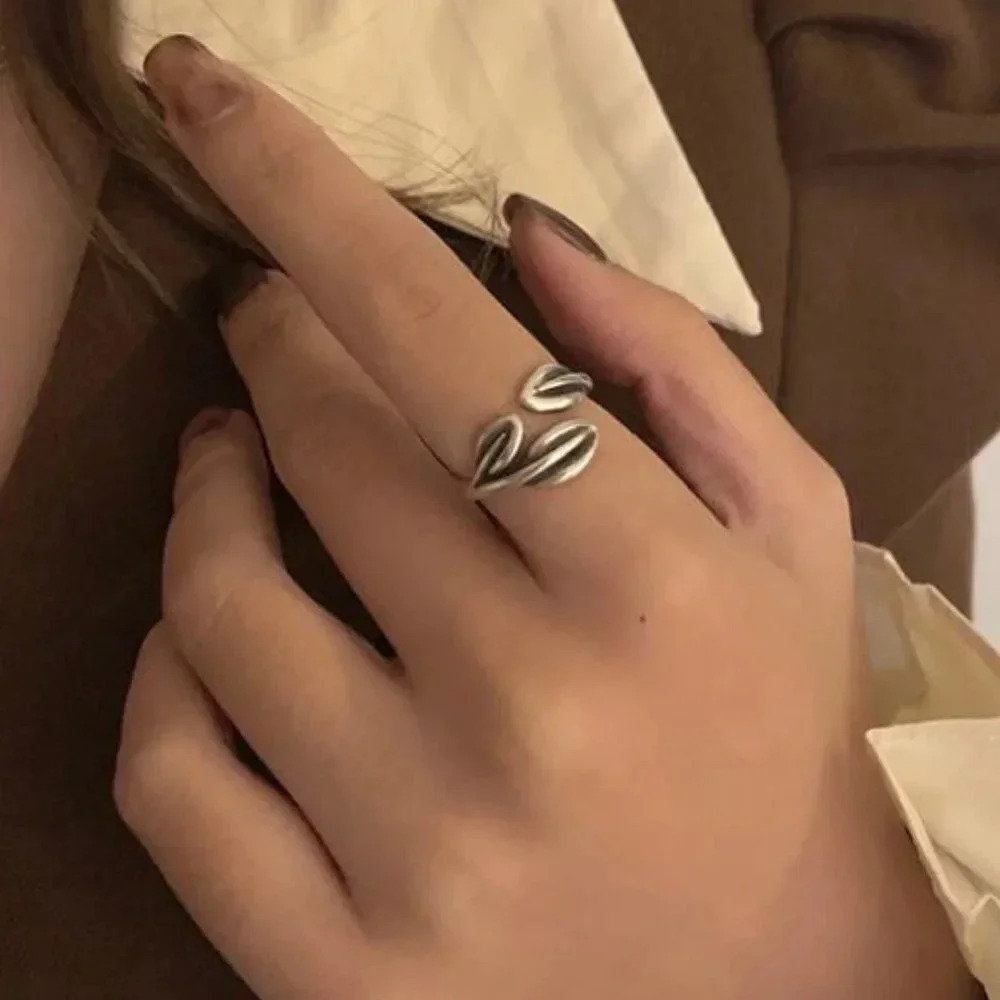 Minimalist 925 Sterling Silver Leaf Wrap Ring